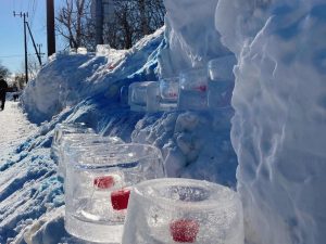 中札内村はアイスキャンドルでＰＲ